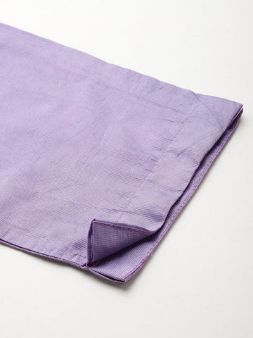 Varanga Women Lavender  Floral Printed Thread Embroidered Kurta Paired With Bottom And Dupatta